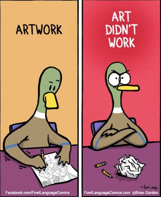 Relatable Duck On Artwork