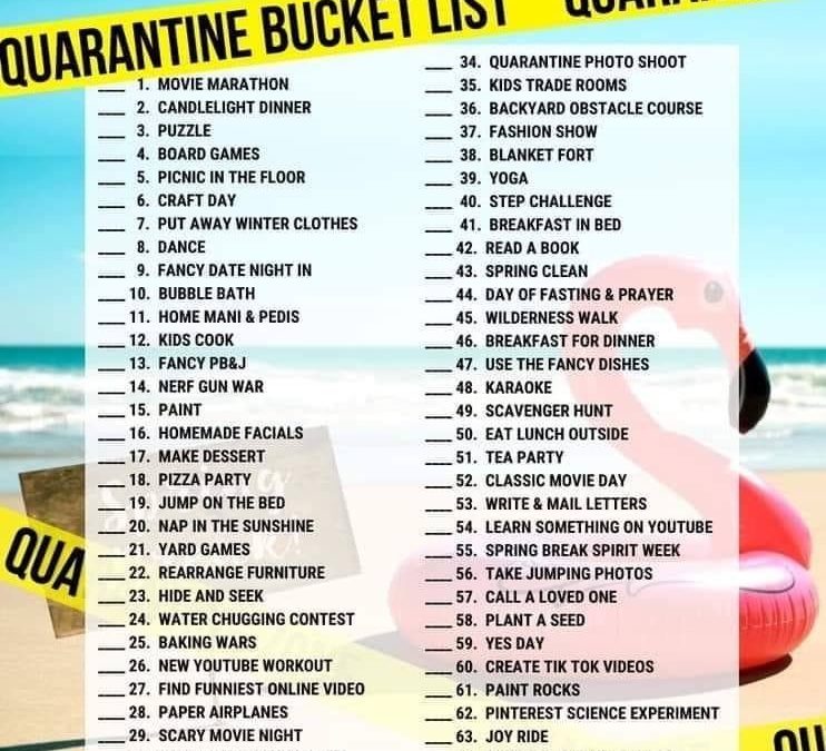 3 Quarantine Bucket Lists For Kids
