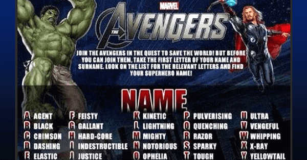 Marvel Avengers Name Generator 🦸♀️