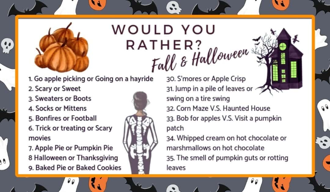 Free Printable Halloween Would You Rather Questions 🧙‍♀️