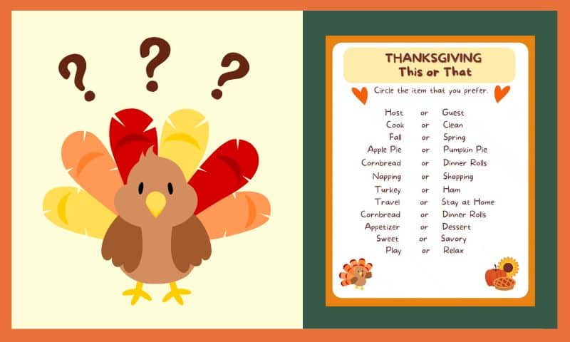 Free Printable Thanksgiving This or That