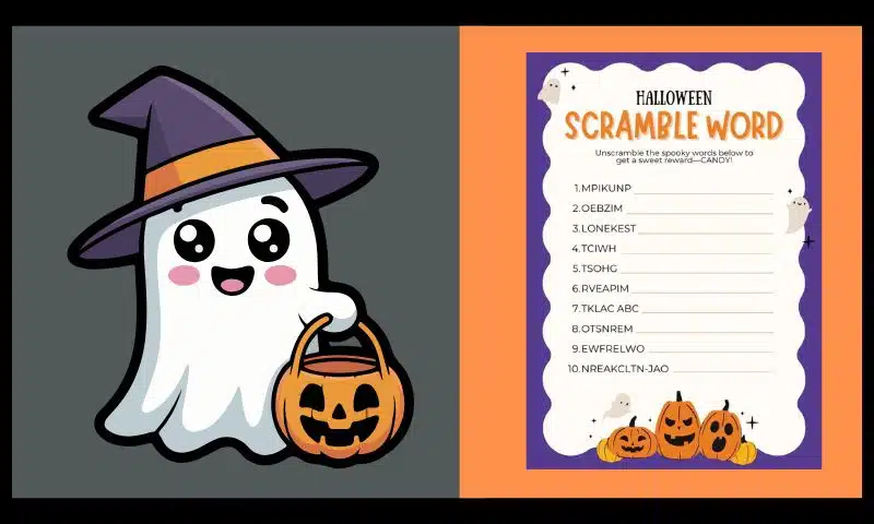 Free Printable Halloween Word Scramble 👻