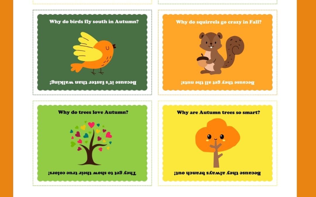 Free Printable Autumn Lunchbox Jokes 🍁