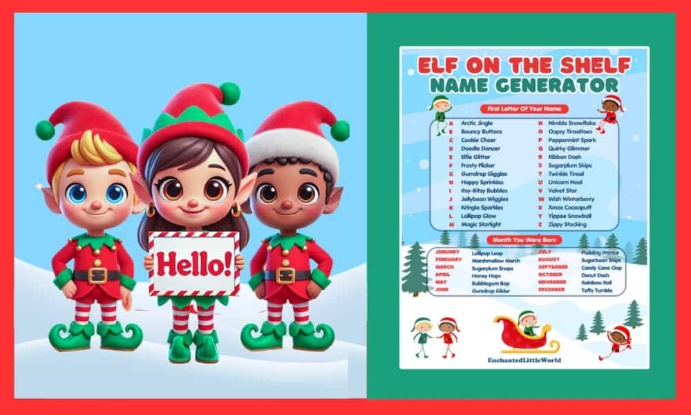 Free Printable Elf On The Shelf Name Generator