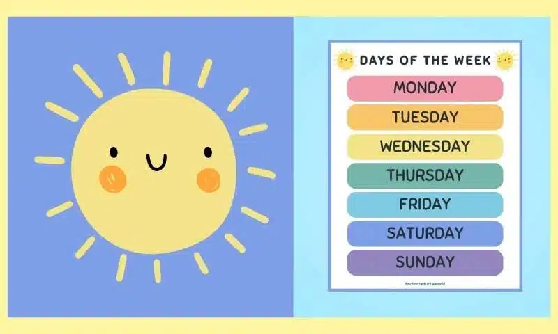 Free Printable Days Of The Week Chart