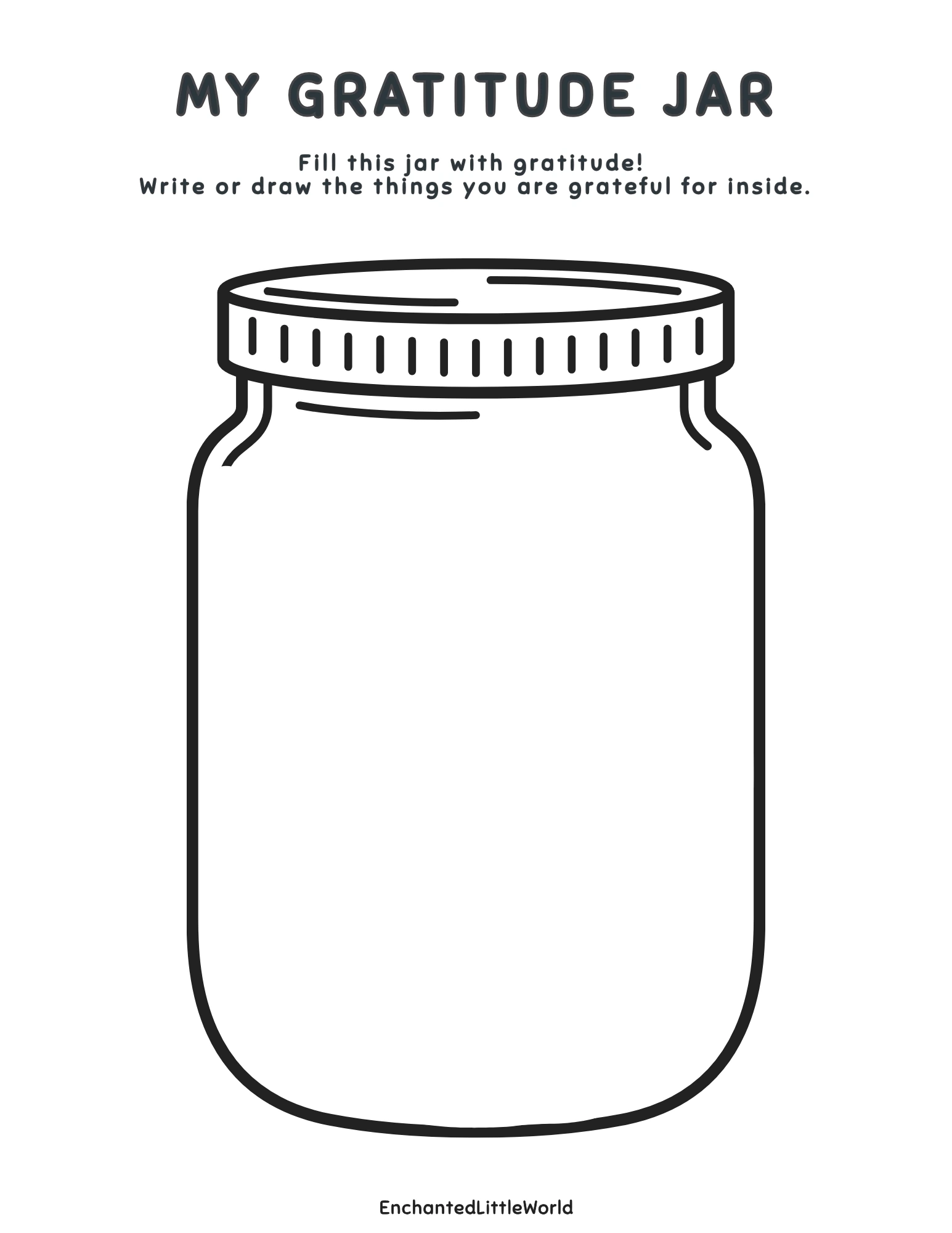 Free-Printable-Gratitude-Jar-For-Kids A fun gratitude printable for kids, featuring a jar template for children to reflect on things they appreciate.