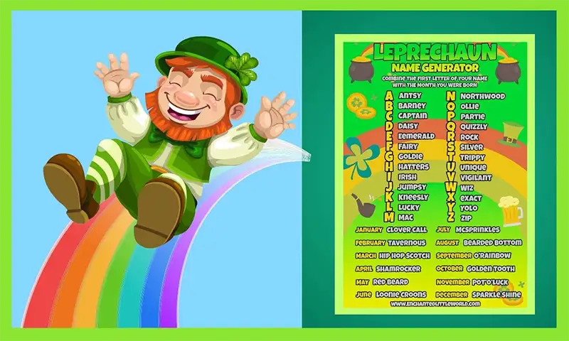 Free Printable Leprechaun Name Generator 🍀