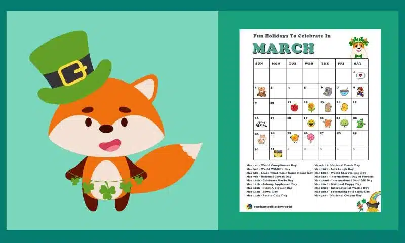Free Printable March Calendar