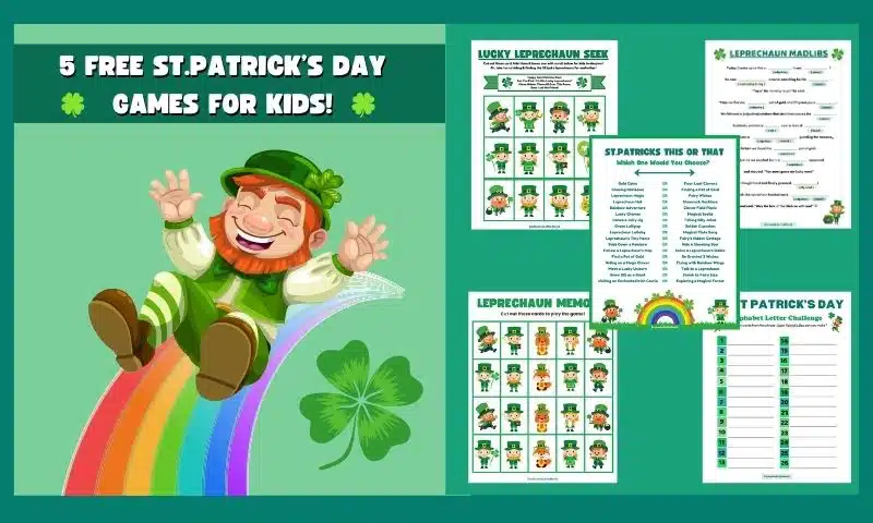 5 Free Printable St.Patrick’s Games