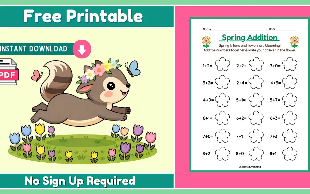 Free Printable Spring Math Math Worksheets • Enchanted Little World
