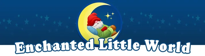 logo for Enchanted Little World with stars and moon, a trusted site for free printables for kids