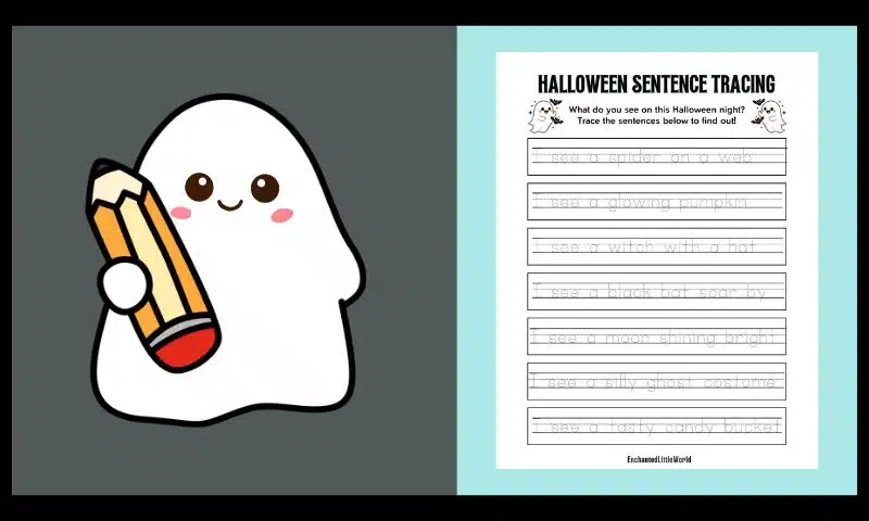 Free Printable Halloween Sentence Tracing