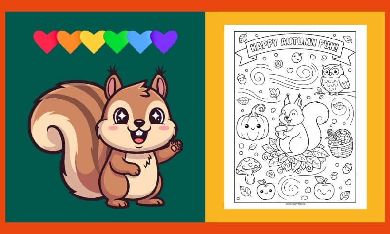 Free Printable Autumn Coloring Page 3