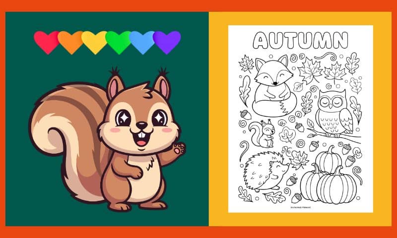 Free Printable Autumn Coloring Page 4