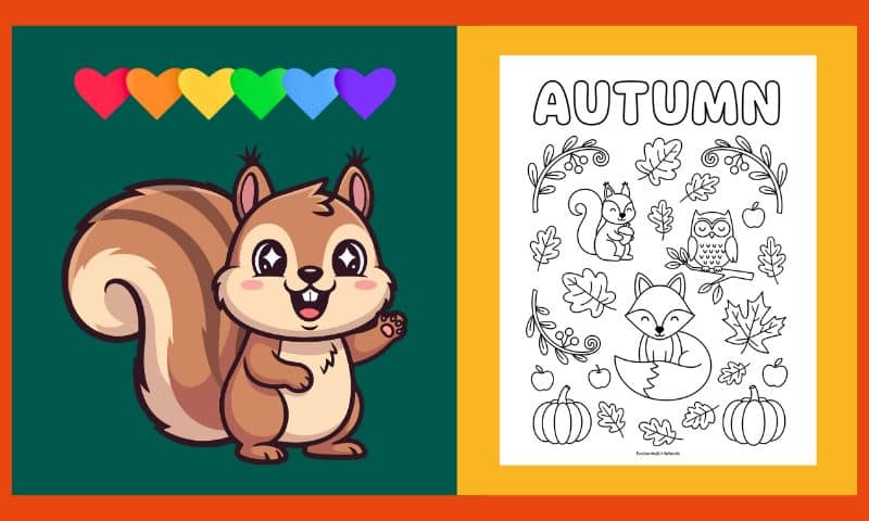 Free Printable Autumn Coloring Page 6