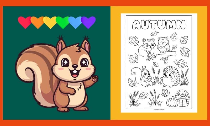 Free Printable Autumn Coloring Page 7