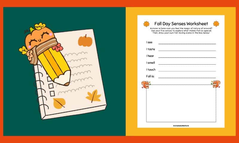Free Printable Fall Senses Writing Worksheet