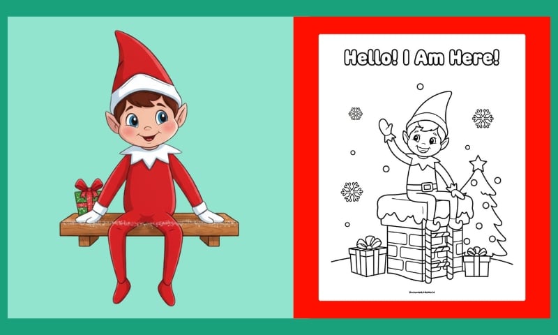 Free Elf On The Shelf Arrival Coloring Page 1