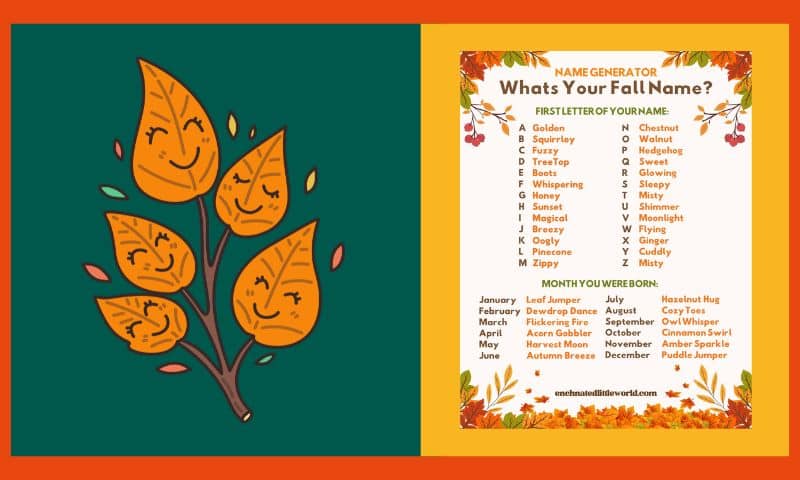 Free Printable Fall Name Generator