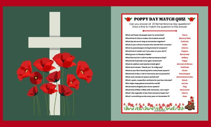 Free Printable Poppy Day Quiz