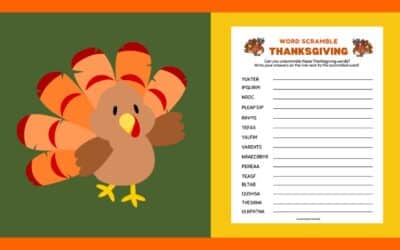 Free Thanksgiving Word Scramble