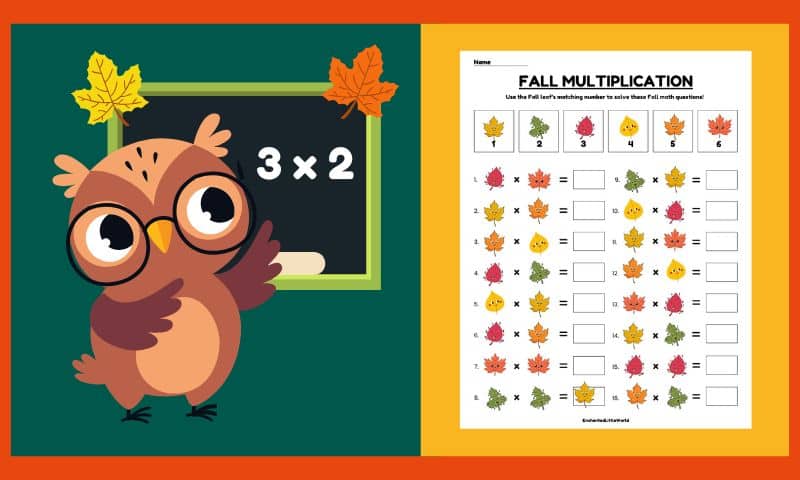 Free Printable Fall Multiplication Worksheet