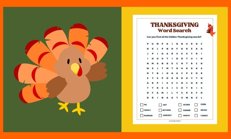 Free Thanksgiving Word Search