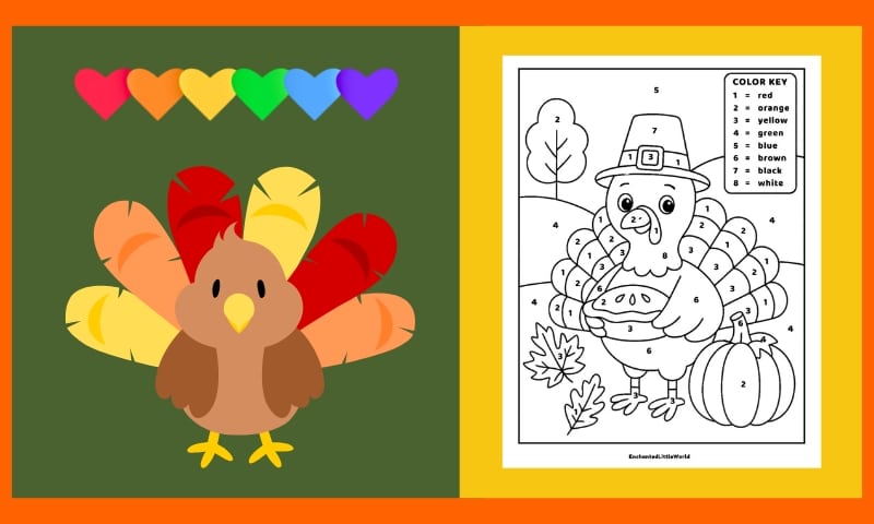 Free Thanksgiving Color By Number 1