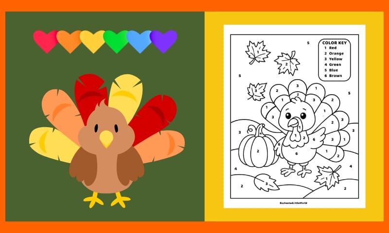 Free Thanksgiving Color By Number 2