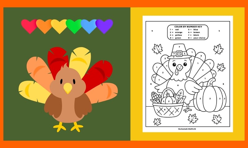 Free Thanksgiving Color By Number 3
