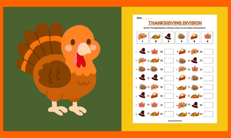 Free Thanksgiving Math Worksheet 2