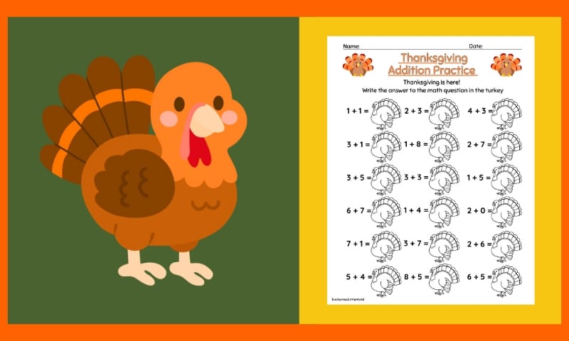 Free Thanksgiving Math Worksheet 3