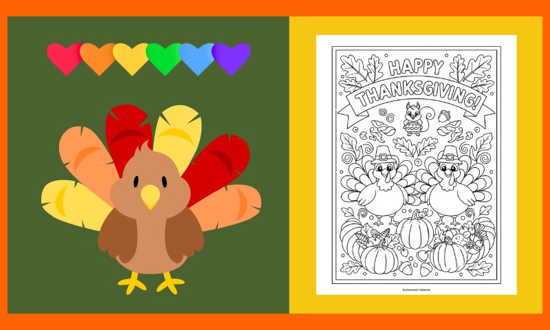 Free Thanksgiving Coloring Page 12