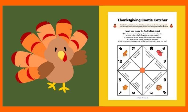 Free Thanksgiving Cootie Catcher Activity