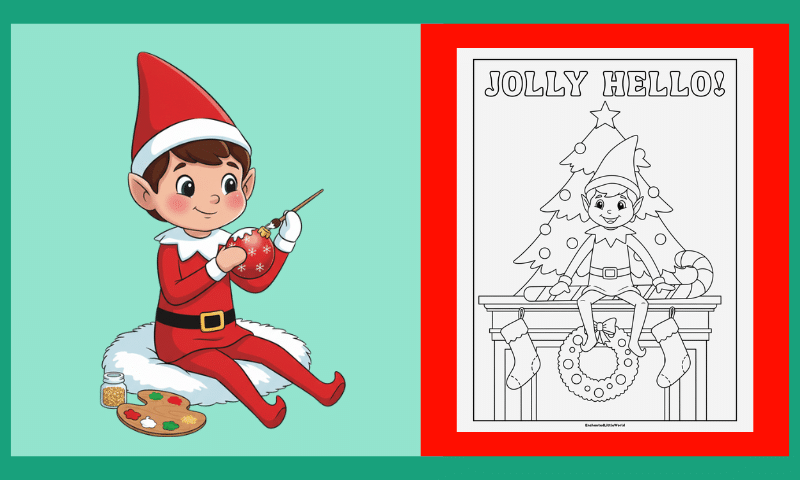 Free Elf On The Shelf Coloring Page 8