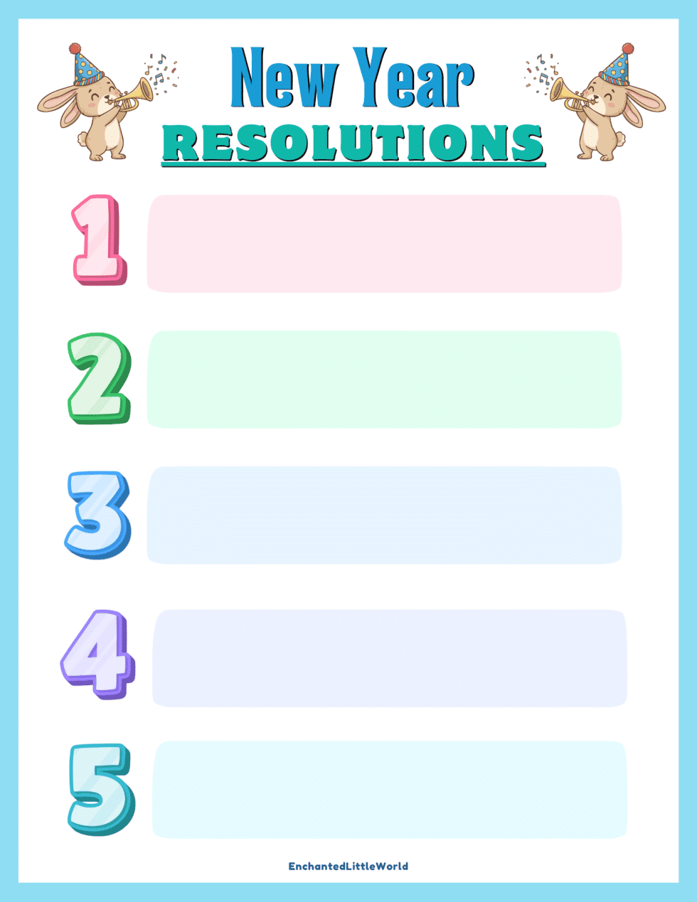 Free Printable New Years Resolution Chart • Enchanted Little World