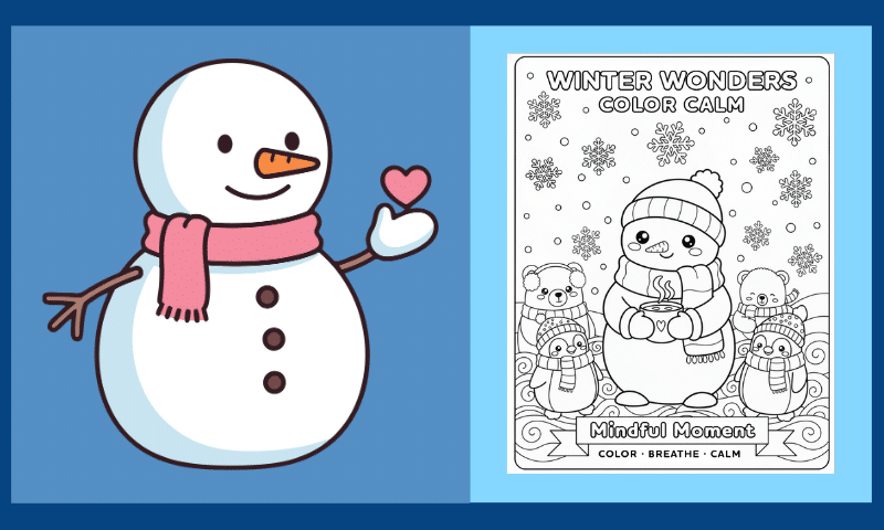 Free Printable Winter Mindfulness Coloring Page 1