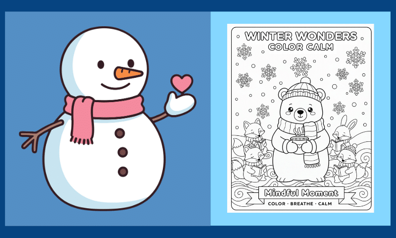 Free Printable Winter Mindfulness Coloring Page 2