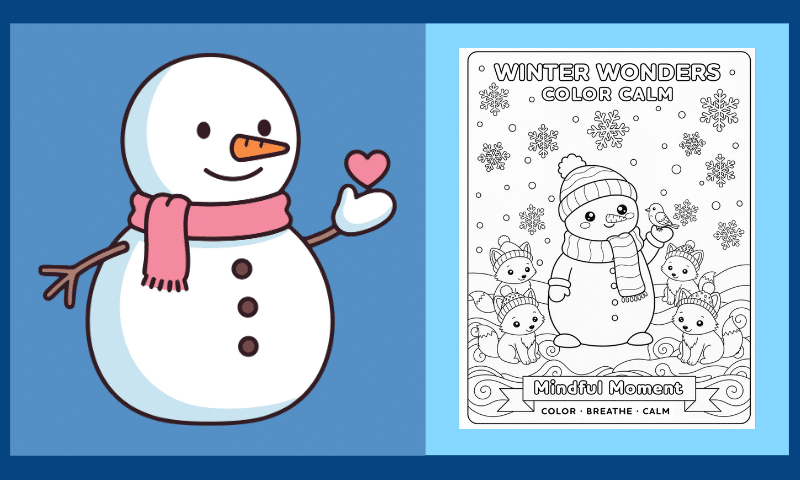 Free Printable Winter Mindfulness Coloring Page 3