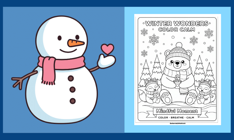 Free Printable Winter Mindfulness Coloring Page 4