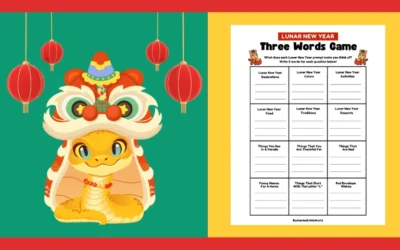 Free Printable Lunar New Year Three Words Worksheet