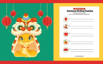 Free Printable Lunar New Year Sentence Practice Worksheet